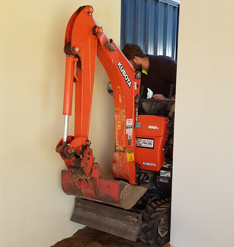 restricted access mini excavator hire